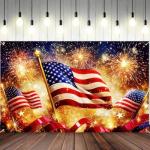 BlissYard America Independence Day Background Banner 71 x 43 Inch USA Flag Outdoor Decorations Banner Patriotic National Holiday Backdrop Veterans Day Memorial Day Themed
