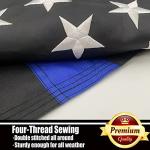 Embroidered Thin Blue Red Green Line American Flag 3x5 Outdoor Made in USA- Heavy Duty 210D Polyester All Police Firefighter Military Army Fireman USA Flags Blue Red Green Lives Matter Stripe Flag