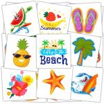 JCFIRE Summer Pool Beach Party Favors Kids Tattoos, 102 Styles Larger Tropical Hawaiian Luau Themed Temporary Tattoos for Kids Teens Adult, Waterproof Summer Stickers Party Decorations Supplies