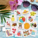 JCFIRE Summer Pool Beach Party Favors Kids Tattoos, 102 Styles Larger Tropical Hawaiian Luau Themed Temporary Tattoos for Kids Teens Adult, Waterproof Summer Stickers Party Decorations Supplies