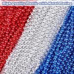 Fovths 144 Pieces 4th of July Patriotic Accessories Set Include 84 Patriotic Beads Necklaces 24 Silicone Bracelet 24 Handheld USA Flags 12 Sunglasses for July Independence Day Party, Patriotic Parade