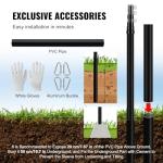 VEVOR 25FT Telescoping Flag Pole Kit, Heavy Duty Aluminum Alloy in Ground Flag Poles for Outside, 3 Display Modes Flagpole with 3x5 American Flag, Professional Accessories, Black