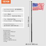 VEVOR 25FT Telescoping Flag Pole Kit, Heavy Duty Aluminum Alloy in Ground Flag Poles for Outside, 3 Display Modes Flagpole with 3x5 American Flag, Professional Accessories, Black
