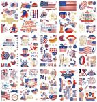 120Pcs 4th of July Tattoos - 15Sheet Fourth of July Tattoos Temporary for Kids,USA American Flag Patriotic Tattoo,Red White and Blue Independence/Memorial/Labor Day Decorations Accessories