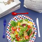 150Pcs 4th of july Plastic Silverware, Red White and Blue Silverware Set Includes 50 Red Spoons, 50 Blue Forks and 50 White Knives for Memorial Day, Flag Day, 4th of July, Veteran's Day