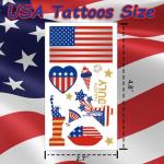 120Pcs 4th of July Tattoos - 15Sheet Fourth of July Tattoos Temporary for Kids,USA American Flag Patriotic Tattoo,Red White and Blue Independence/Memorial/Labor Day Decorations Accessories