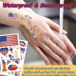 120Pcs 4th of July Tattoos - 15Sheet Fourth of July Tattoos Temporary for Kids,USA American Flag Patriotic Tattoo,Red White and Blue Independence/Memorial/Labor Day Decorations Accessories