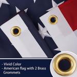 Bradford Embroidered American Flag 2x3 ft Outdoor, Heavy Duty America US USA Flags for Outside, Vivid Color 24x36 Inches American Flag with 2 Brass Grommets