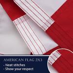 Bradford Embroidered American Flag 2x3 ft Outdoor, Heavy Duty America US USA Flags for Outside, Vivid Color 24x36 Inches American Flag with 2 Brass Grommets