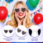 Lingdeer 4th of July Accessories for Women, Patriotic Heart Sunglasses with USA Earrings & Bracelets, Red White and Blue Accessories, Independence Day Fourth of July Party Supplies Favors Decorations