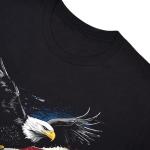 HSKLHBDIL Casual American Flag Eagle T-Shirt for Men Patriotic T-Shirts Short Sleeve,USA Shirt Black,L