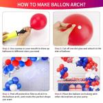 Red White and Blue Balloons, 60pcs 4th of July Patriotic Balloons, 12 Inches Red White Blue Latex Confetti Balloon for Independence Day 4th fourth of July Patriotic Memorial Birthday Party Decorations