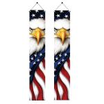 Starlit Patio Patriotic Eagle Porch Banners 71x12 Inch American Flag Independence Day Outdoor Decorations Bald Eagle Hanging Porch Signs 4th of July Memorial Day Veterans Day Home Decor