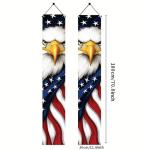 Starlit Patio Patriotic Eagle Porch Banners 71x12 Inch American Flag Independence Day Outdoor Decorations Bald Eagle Hanging Porch Signs 4th of July Memorial Day Veterans Day Home Decor