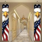 Starlit Patio Patriotic Eagle Porch Banners 71x12 Inch American Flag Independence Day Outdoor Decorations Bald Eagle Hanging Porch Signs 4th of July Memorial Day Veterans Day Home Decor