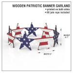 AquaChase 6FT Patriotic Wooden Banner Decor, Retro Stars and Strips Printed on Both Sides, Rustic 4th of July Decorations - Red Blue White Wood Garland for Classroom Fireplace Mantel Porch Fence