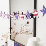 AquaChase 6FT Patriotic Wooden Banner Decor, Retro Stars and Strips Printed on Both Sides, Rustic 4th of July Decorations - Red Blue White Wood Garland for Classroom Fireplace Mantel Porch Fence