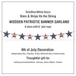 AquaChase 6FT Patriotic Wooden Banner Decor, Retro Stars and Strips Printed on Both Sides, Rustic 4th of July Decorations - Red Blue White Wood Garland for Classroom Fireplace Mantel Porch Fence