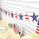 AquaChase 6FT Patriotic Wooden Banner Decor, Retro Stars and Strips Printed on Both Sides, Rustic 4th of July Decorations - Red Blue White Wood Garland for Classroom Fireplace Mantel Porch Fence