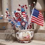 4 PCS 4th of July Patriotic Floral​ Picks, Red White Blue Star Decorations for Independence Day Centerpieces for Labor Day Decorations ​Floral Arrangements, USA Table Décor, Memorial Day, 20 Inch