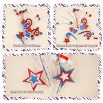 4 PCS 4th of July Patriotic Floral​ Picks, Red White Blue Star Decorations for Independence Day Centerpieces for Labor Day Decorations ​Floral Arrangements, USA Table Décor, Memorial Day, 20 Inch
