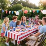 4 PCS 4th of July Patriotic Floral​ Picks, Red White Blue Star Decorations for Independence Day Centerpieces for Labor Day Decorations ​Floral Arrangements, USA Table Décor, Memorial Day, 20 Inch