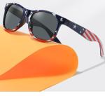 8 Packs Wholesale Party American Flag USA Independence Day Sunglasses Bulk for Women Men UV400 (Blue-grey)