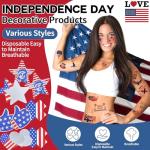 Patriotic Nipple Covers Stickers with American Flag Design - Red White Blue Face Patriotic Tattoo & Heart Pasties, Patriotic Pasties - Adhesive for BBQ, Parade, Parties - Outfit Accessories