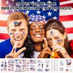 Patriotic Nipple Covers Stickers with American Flag Design - Red White Blue Face Patriotic Tattoo & Heart Pasties, Patriotic Pasties - Adhesive for BBQ, Parade, Parties - Outfit Accessories