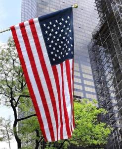 American Flag Pole Sleeve Banner Style 3x5 Ft USA US Flag Embroidered Stars Heavy Duty Durable For Outdoor Outside((No Grommets))