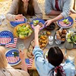 40Pcs Patriotic Paper Plates and Napkins Set - Patriotic Party Supplies,American Flag 4th of July Tableware Decorations for Veterans Election Memorial Day,Red White Blue Party Decor, Serve 20