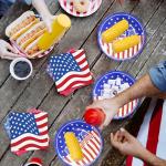 40Pcs Patriotic Paper Plates and Napkins Set - Patriotic Party Supplies,American Flag 4th of July Tableware Decorations for Veterans Election Memorial Day,Red White Blue Party Decor, Serve 20