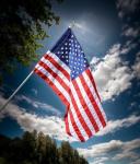 American Flag Pole Sleeve Banner Style 3x5 Ft USA US Flag Embroidered Stars Heavy Duty Durable For Outdoor Outside((No Grommets))