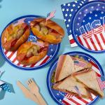 40Pcs Patriotic Paper Plates and Napkins Set - Patriotic Party Supplies,American Flag 4th of July Tableware Decorations for Veterans Election Memorial Day,Red White Blue Party Decor, Serve 20