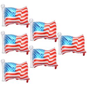 HBLHBLMI American Flag Foil Balloons Patriotic Party Balloons for Veteran' s Day Independence Day Memorial Day Celebration Events Election Decoration - 6 Pcs