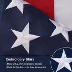 SYII American Flag 3x5 Ft Outdoor, Heavy Duty Polyester US Flags with Embroidered Stars, Sewn Stripes, and 2 Brass Grommets, All Weather America Flags for Outside High Wind
