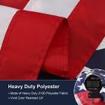 SYII American Flag 3x5 Ft Outdoor, Heavy Duty Polyester US Flags with Embroidered Stars, Sewn Stripes, and 2 Brass Grommets, All Weather America Flags for Outside High Wind