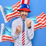 HBLHBLMI American Flag Foil Balloons Patriotic Party Balloons for Veteran' s Day Independence Day Memorial Day Celebration Events Election Decoration - 6 Pcs