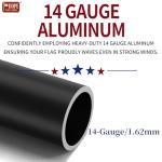 IIOPE 20FT Residential Flag Pole Kit,14-Gauge Aluminum,Thick Heavy Duty in Ground Flagpoles for Outside House with USA Flag, Black Topper Ball,Aluminum Clips (Black)