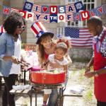 Zienlay 4th of July Banner, Party In The USA Fourth of July Decorations Patriotic Banner, Red Blue White Independence Day Bunting Banners Decor for Home Party Mantel Fireplace Supplies