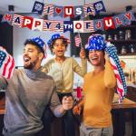 Zienlay 4th of July Banner, Party In The USA Fourth of July Decorations Patriotic Banner, Red Blue White Independence Day Bunting Banners Decor for Home Party Mantel Fireplace Supplies