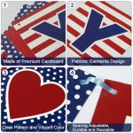 Zienlay 4th of July Banner, Party In The USA Fourth of July Decorations Patriotic Banner, Red Blue White Independence Day Bunting Banners Decor for Home Party Mantel Fireplace Supplies