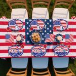 UODBUYO 100Pcs 4th of July Oval Paper Plates and Napkins,10" x 12" Large Disposable Independence Day Plates for July Fourth Patriotic Party