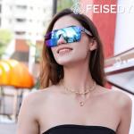 FEISEDY Men Sunglasses Polarized Oversized Square Flat Top Cycling Running Fishing Golf Hiking Sports B2990