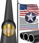 IIOPE 20FT Heavy Duty Flag Pole – Tapered Design,2.4" Bottom Tube,100MPH Wind-Tested,Aluminum Residential Flagpole Kit with USA Flag & Complete Hardware | Great for Patriotic Displays & Gift Giving