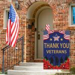 Louise Maelys Veterans Day Garden Flag Thank You Veterans Floral Patriotic 12x18 Inch Double Sided Red Poppy Welcome Stars and Stripes Small Burlap Yard Sign Outside Outdoor House Decor