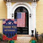 Louise Maelys Veterans Day Garden Flag Thank You Veterans Floral Patriotic 12x18 Inch Double Sided Red Poppy Welcome Stars and Stripes Small Burlap Yard Sign Outside Outdoor House Decor