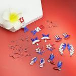QuneusHot 30 Piece American Flag Enamel Charms 4th of July Independence Patriotic Dangle Pendant Decor for DIY Earrings Bracelets Jewelry Making Silvery