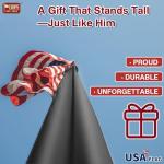 IIOPE 20FT Heavy Duty Flag Pole – Tapered Design,2.4" Bottom Tube,100MPH Wind-Tested,Aluminum Residential Flagpole Kit with USA Flag & Complete Hardware | Great for Patriotic Displays & Gift Giving