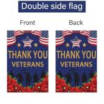 Louise Maelys Veterans Day Garden Flag Thank You Veterans Floral Patriotic 12x18 Inch Double Sided Red Poppy Welcome Stars and Stripes Small Burlap Yard Sign Outside Outdoor House Decor